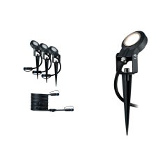 Paulmann 93689 Plug & Shine LED Gartenstrahler Sting Erweiterungsset IP67 3000K 3x6,4W Anthrazit