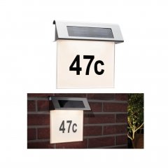 Paulmann 93765 Solar LED Hausnummernleuchte Special Line IP44 3000K Edelstahl/Wei�