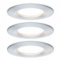 Paulmann 93901 LED Einbauleuchte Nova Plus Coin starr IP44 3x6W 3x470lm dimmbar 2700K Alu gedreht