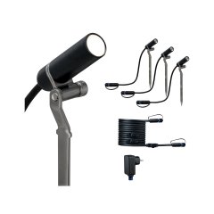 Paulmann 94154 Plug & Shine LED Gartenstrahler Plantini Basisset IP65 3000K 3x2W 21VA Anthrazit
