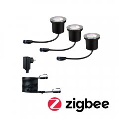 Paulmann 94275 Plug & Shine LED Bodeneinbauleuchte Smart Home Zigbee 3.0 RGBW Basisset IP67 RGBW+