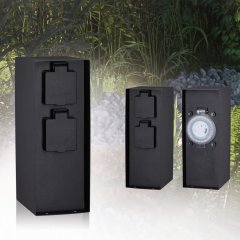 Paulmann 94314 Steckdosens�ule Rio Zeitschaltuhr IP44 Anthrazit