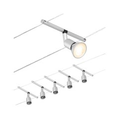 Paulmann 94442 CorDuo Seilsystem Salt Basisset GU5,3 max. 5x10W 230/12V Chrom matt