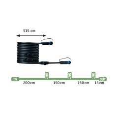 Paulmann 94596 Plug & Shine Kabel 5m 4 Ausg�nge IP68 Schwarz