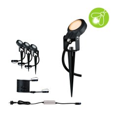 Paulmann 94729 Plug & Shine LED Gartenstrahler Sting Basisset Insektenfreundlich IP67 2200K 3x6,3W