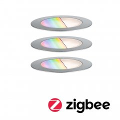 Paulmann 94752 Plug & Shine LED Bodeneinbauleuchte Smart Home Zigbee Floor RGBW+ 3er-Set IP67
