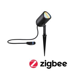 Paulmann 94849 Plug & Shine LED Gartenstrahler Smart Home Zigbee Shira IP65 RGBW+ 6,5W Anthrazit
