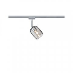 Paulmann 95339 URail Schienenspot Blossom Einzelspot G9 max. 10W dimmbar 230V Chrom matt/Rauchglas