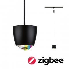 Paulmann 95684 URail Pendel Smart Home Zigbee 3.0 Tyros RGBW 200lm 4,5W RGBW+ dimmbar 230V Schwarz