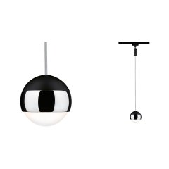 Paulmann 96808 URail Pendel Capsule II 400lm 6,3W 2700K dimmbar 230V Schwarz matt/Chrom