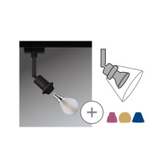 Paulmann 96913 URail Schienenspot DecoSystems Basic Einzelspot E14 dimmbar 230V Schwarz matt