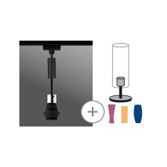 Paulmann 96919 URail Pendel 2Easy E27 max. 20W dimmbar 230V Schwarz matt/Chrom
