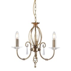 Elstead Lighting Aegean Kronleuchter 3-flammig E14 Antikmessing