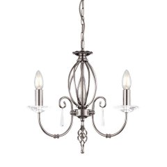Elstead Lighting Aegean Kronleuchter, 3-flammig, poliertes Nickel