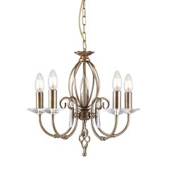 Elstead Lighting Aegean Kronleuchter 5-flammig E14 Antikmessing