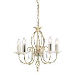 Elstead Lighting Aegean Kronleuchter 5-flammig E14 Messing poliert