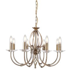 Elstead Lighting Aegean Kronleuchter 8-flammig E14 Antikmessing