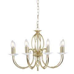 Elstead Lighting Aegean Kronleuchter 8-flammig E14 Messing poliert