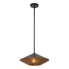 Elstead Lighting Daphne Pendelleuchte E27 Schwarz matt Natur Alora Mood Serie