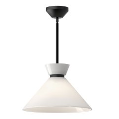 Elstead Lighting Halston Pendelleuchte Schwarz mit Opalglas Alora Mood