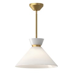 Elstead Lighting Halston Pendelleuchte Gold geb�rstet mit Opalglas