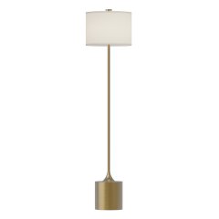 Elstead Lighting Issa Stehleuchte Gold geb�rstet mit elfenbeinfarbenem Leinenschirm