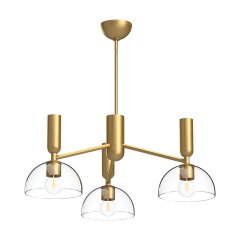 Elstead Lighting Jude 3 flammiger Kronleuchter Brushed Gold Alora Mood Glas Design