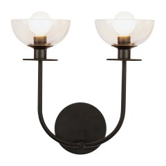 Elstead Lighting Sylvia Wandleuchte 2-flammig Schwarz � Alora Mood Glas Design