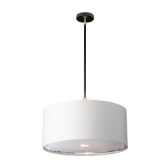 Elstead Lighting Balance Pendelleuchte E27 Schwarz / Nickel mit wei�em Schirm