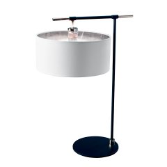 Elstead Lighting Balance Tischleuchte E27 Schwarz / Nickel mit wei�em Schirm