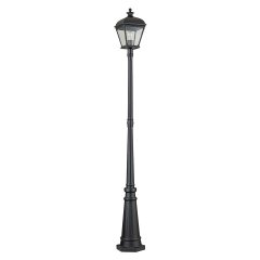 Elstead Lighting Bayview Laternenmast 1-flammig E27 IP 44 in Schwarz Aluminium / Glas