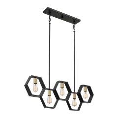 Elstead Lighting Bismarck Pendelleuchte 5-flammig Schwarz