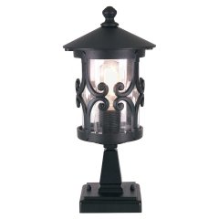 Elstead Lighting Hereford Sockelleuchte 1-flammig E27 in Schwarz Aluminium mit Klarglas