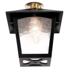 Elstead Lighting York Au�en-Deckenleuchte 1-flammig Schwarz aus Aluminium mit E27