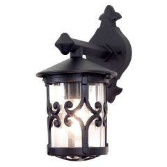 Elstead Lighting Hereford Au�enwandleuchte 1-flammig in Schwarz mit Klarglas