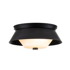 Elstead Lighting Bowtie 2-flammige Deckenleuchte Mattschwarz Badezimmer IP44