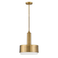 Elstead Lighting Cedric Pendelleuchte M 2xE27 Messing lackiert mit Opalglas