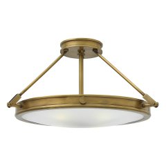 Elstead Lighting Collier 4-flammige Semi-Flush-Deckenleuchte Antikmessing/Glas 559mm