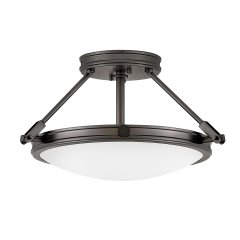 Elstead Lighting Collier 3-flammige Semi-Flush Deckenleuchte 420mm Schwarzoxid