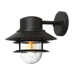 Elstead Lighting Copenhagen Au�enwandleuchte Schwarz aus Edelstahl mit E27-Fassung IP44