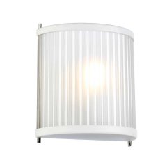 Elstead Lighting Corona 1-flammige Wandleuchte E27 Wei� satiniert/Nickel poliert