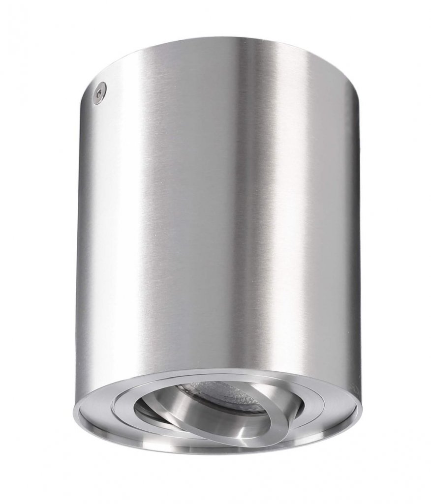 DEKO-LIGHT Indi I Plafone Da Soffitto 50W In Alluminio Spazzolato - Faretto Orientabile Con Portalampada GU10, Finitura Argento - Perfetto Per Interni - 2