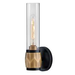 Elstead Lighting Ellison 1-flammige Wandleuchte E27 Schwarz Messing antik IP44