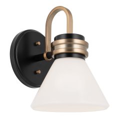 Elstead Lighting Farum Wandleuchte 1-flammig Schwarz Champagnerbronze IP44