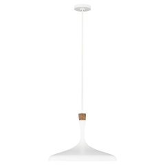 Elstead Lighting Darwin 1-flammige Pendelleuchte E27 Mattwei� mit Holz