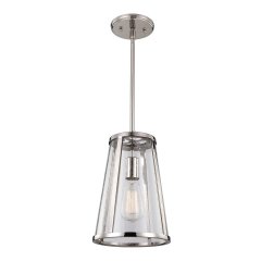 Elstead Lighting Harrow kleine Pendelleuchte 1-flammig Poliertes Nickel