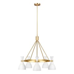 Elstead Lighting Joan 5-flammiger Kronleuchter E27 Wei� Messing