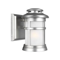Elstead Lighting Newport Au�enwandleuchte klein in Brushed Steel mit Glas