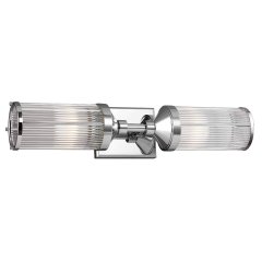 Elstead Lighting Paulson Wandleuchte 2-flammig in Chrom mit klarem Glas