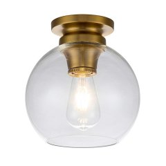 Elstead Lighting Tabby Deckenleuchte E27 Klarglas Br�niertes Messing